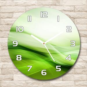 Skleněné hodiny na stěnu Zelené vlny pozadí pl_zso_30_f_84906654