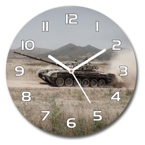 Skleněné hodiny kulaté Tank na poušti pl_zso_30_f_85502732
