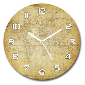 Skleněné hodiny na stěnu Stará mapa světa pl_zso_30_f_85725427