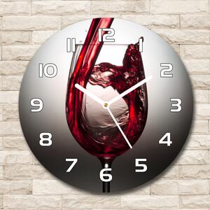 Skleněné hodiny kulaté Červené víno pl_zso_30_f_86527564