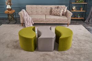 Atelier del Sofa Taburet Alya Puf - Green, Mink, Zelená, Norková