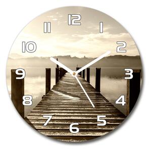 Skleněné hodiny kulaté Dřevěné molo pl_zso_30_f_86909176