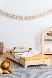 Domečková patrová dětská postel z masivního dřeva 90x200 cm v přírodní barvě Mila DMP Rozměr: 90x150 cm