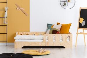 Domečková patrová dětská postel z masivního dřeva 90x200 cm v přírodní barvě Mila DMP Rozměr: 90x190 cm