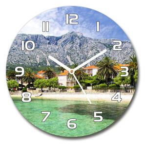 Skleněné hodiny kulaté Pláž v Chorvatsku pl_zso_30_f_87789777