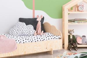 Domečková patrová dětská postel z masivního dřeva 90x200 cm v přírodní barvě Mila DMP Rozměr: 80x140 cm