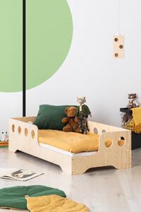 Domečková patrová dětská postel z masivního dřeva 90x200 cm v přírodní barvě Mila DMP Rozměr: 80x200 cm
