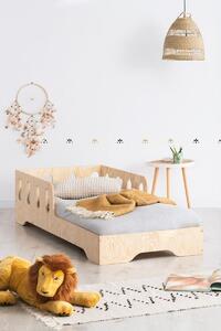 Domečková patrová dětská postel z masivního dřeva 90x200 cm v přírodní barvě Mila DMP Rozměr: 80x180 cm
