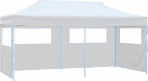 VidaXL Skládací nůžkový stan s bočními stěnami 3 x 6 m ocel bílý [48863]