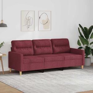 VidaXL 3místná pohovka 180 cm textil [359249] Barva: vínová červená