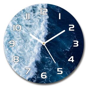 Skleněné hodiny na stěnu Mořské vlny pl_zso_30_f_89539780
