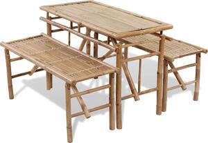 VidaXL Pivní set stůl se 2 lavicemi 100 cm bambusový [41502]