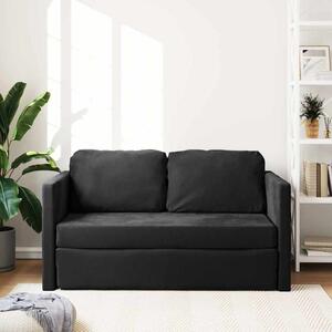 VidaXL Podlahová rozkládací pohovka 2v1 122x204x55cm samet [353962] Barva: Černá