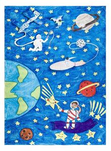 Hans Home | Dětský kusový koberec Bambino 2265 Rocket Space blue - 80x150