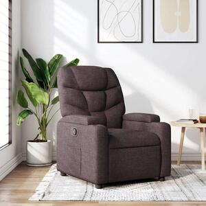 VidaXL Polohovací křeslo textil, výška sedáku od země 42–44 cm [372449] Barva: tmavě hnědá