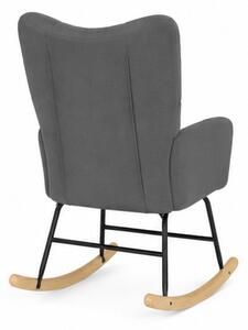 Relaxační křeslo, houpací, dřevo/kov/textil, 96x62x79 cm, nohy světlé/tmavě šedá, Dekorino KR20260133