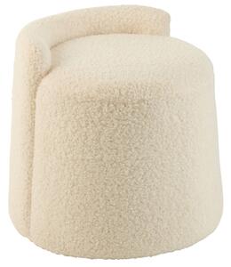 Bílá bouclé stolička J-line Balio 38 cm
