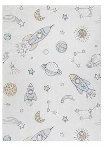 Hans Home | Dětský kusový koberec Bambino 1278 Space rocket cream - 80x150