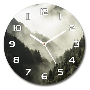 Skleněné hodiny na stěnu Mlha nad lesem pl_zso_30_f_98626353