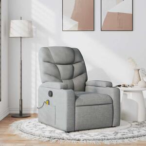 VidaXL Masážní polohovací křeslo textil [372461] Barva: světle šedá