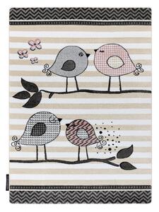 Hans Home | Dětský kusový koberec Petit Birds cream - 160x220