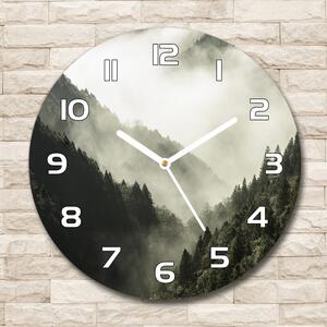 Skleněné hodiny na stěnu Mlha nad lesem pl_zso_30_f_98626353