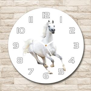 Skleněné hodiny na stěnu Bílý arabský kůň pl_zso_30_f_99028092