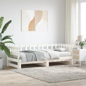 VidaXL Výsuvná postel 2x (90 x 200) cm masivní borovice [840390] Barva: Bílá
