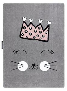 Hans Home | Dětský kusový koberec Petit Cat crown grey - 160x220