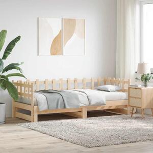 VidaXL Výsuvná postel 2x (90 x 200) cm masivní borovice [840390] Barva: Přírodní