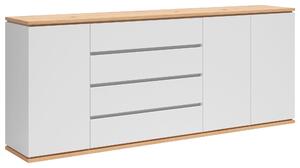 ŠIROKÁ KOMODA, bílá, dub artisan, 230/93/42 cm Xora - Online Only komody, Online Only