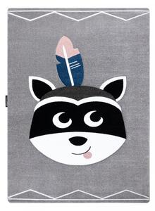 Hans Home | Dětský kusový koberec Petit Raccoon mukki grey - 160x220