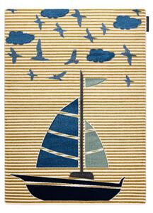 Hans Home | Dětský kusový koberec Petit Sail boat gold - 80x150
