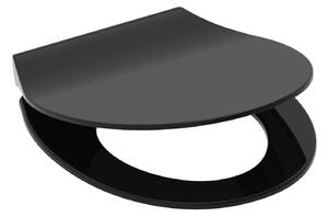Duroplastové sedátko se zpomalovacím mechanismem SOFT-CLOSE SLIM BLACK (82710)