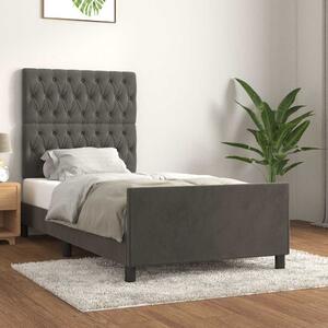 VidaXL Rám postele bez matrace 90 x 190 cm samet [3125911] Barva: Tmavě šedá