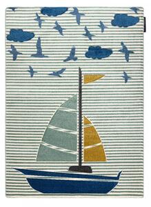 Hans Home | Dětský kusový koberec Petit Sail boat green - 160x220