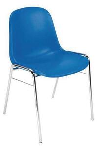 Manutan Expert Plastová jídelní židle Manutan Chrome, modrá