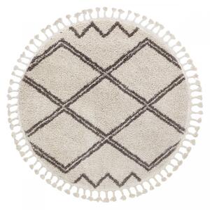 Hans Home | Kusový koberec Berber Asila cream and brown kruh - 120x120 (průměr) kruh