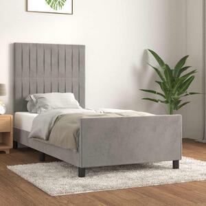VidaXL Rám postele bez matrace 90 x 200 cm samet [3125856] Barva: světle šedá