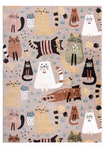 Hans Home | Dětský kusový koberec Fun Kittens Cats beige - 180x270