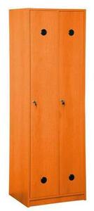 Dřevěná šatní skříň Jacob, 2 oddíly, buk