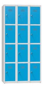Polak Šatní skříňky kovové 12-ti box, šedá-modrá