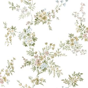 Bílá vliesová tapeta na zeď s květinovým vzorem, 12312, Fiori Country, Parato