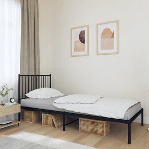 VidaXL Kovový rám postele s čelem 90 x 200 cm [350924] Barva: Černá