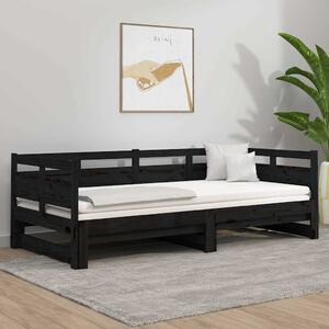 VidaXL Výsuvná postel masivní borovice 2x (90 x 190) cm [820325] Barva: Černá