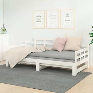 VidaXL Výsuvná postel masivní borovice 2x (80 x 200) cm [820350] Barva: Bílá