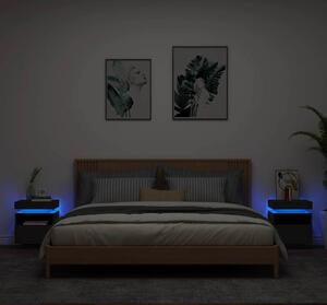 VidaXL Noční stolky s LED osvětlením 2 ks 40x39x48,5 cm [836785] Barva: Černá