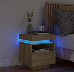 VidaXL Noční stolek s LED osvětlením 40 x 39 x 48,5 cm [836794] Barva: dub sonoma