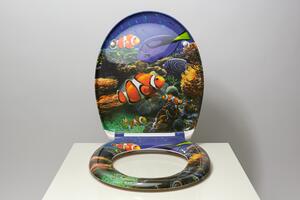 Duroplastové sedátko se zpomalovacím mechanismem SOFT-CLOSE Sea life