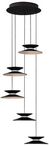 Černé kovové závěsné LED světlo Nova Luce Morfi 42 cm